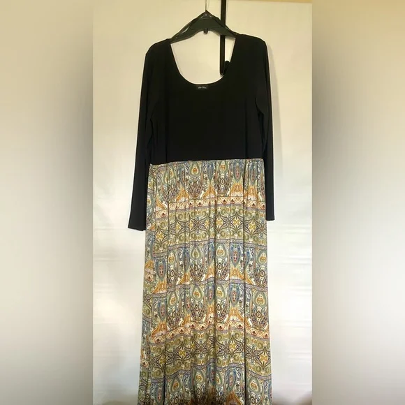 Star Vixen Dresses | Star Vixen | 3X Plus Ladies Full-Length Maxi Dress | Color: Black/Yellow | Size: 3X | Suziskirts's Closet